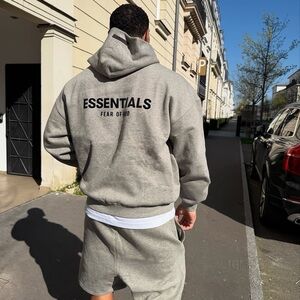 Fear of God Essentials Light Gray Hoodie